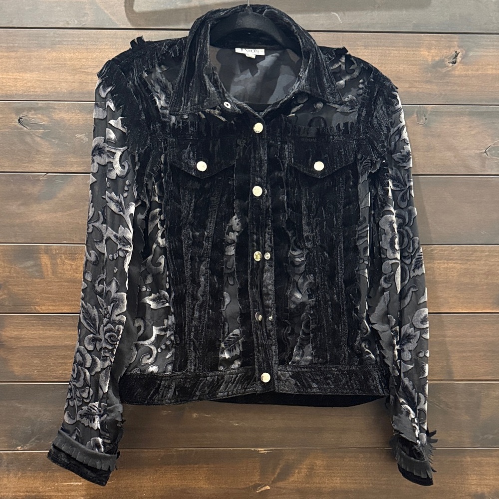 Black Velvet Floral Jacket